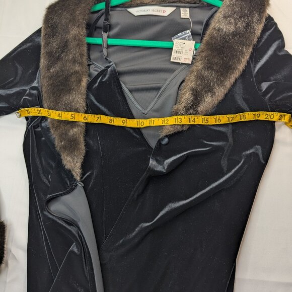 NWT VICTORIA'S SECRET Vintage Velvet Dressing Gown Robe W Faux Fur Collar Xs S - Picture 15 of 17
